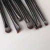 Conjunto Popular de Pincéis de Maquiagem Pretos Escovados Transfronteiriço com 6 Pincéis para Sombra, Pincel para Contorno, Pincéis de Lâmina Grande e Pequena, e Ferramentas de Beleza