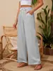 Ropa de Mujer Transfronteriza 2025 Amazon Nuevo Pantalones Casuales Sueltos de Pierna Ancha de Cintura Alta Pantalones Largos Shopee Comercio Exterior Estampado Digital