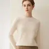 Suéter de Gola Redonda 100% Caxemira para Mulheres, Novo Tricô Liso para Outono e Inverno, Suéter de Caxemira com Caimento Solto