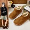Botas de neve novas de sola grossa transfronteiriças para mulheres, botinhas com forro de pelúcia para aquecimento e antiderrapantes, sapatos de algodão, tamanho grande, para calçar sem cadarço, botas femininas de comércio exterior