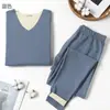 Traje de ropa interior térmica sin costuras para hombre AB doble cara cepillado otoño e invierno elástico base calzoncillos largos de terciopelo cobertura cálida