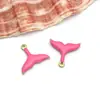 Colgante de Cola de Sirena de Acero Inoxidable de 10 mm con Goteo de Aceite para Pulsera, Collar, Accesorios de Joyería de Moda Europea y Americana