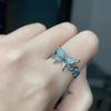 Anillo de Mariposa Azul Fantasía para Mujer Retro de Gama Alta 2023 Nuevo Explosivo Diseño de Nicho Anillo de Moda Exquisito