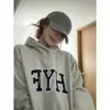 Design Fofo Grafite Suéter Pesado com Capuz Feminino Estampado Moda Minimalista Top com Capuz Hoodie Solto