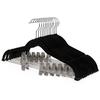 Percha de flocado directa de fábrica con clip para pantalones de adultos, percha antideslizante para tienda de ropa, percha de plástico, venta al por mayor