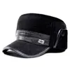 Chapéu de Inverno Masculino Estilo Dad Hat Proteção Contra Frio Proteção para as Orelhas Chapéu de Aba Reta para Meia-Idade e Idosos Vovô Homem Velho Chapéu de Algodão Espesso Quente com Aveludado