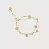 Pulsera Grande de Cristal y Jade Natural Hetian de Doble Capa con Cuentas de Transferencia Portátil Lujo Sencillo Versátil Pulsera para Mejor Amiga