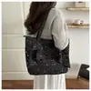 Nova bolsa de ombro transfronteiriça da moda para mulheres, estilo coreano, design de nicho com laço, casual e versátil, bolsa tote de grande capacidade