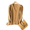 Chaqueta cárdigan transfronteriza para mujer, camiseta base de punto, cuello en V, manga larga, nuevo suéter de abrigo primavera y otoño 2026 para mujer