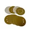 Disco de Polimento Amarelo com Flocking de 6 Polegadas e 8 Furos, Suporte para Lixa Seca de 5 Polegadas e 8 Furos, Lixa com Flocking de 125mm