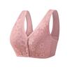 Ropa interior para mujer de mediana edad y mayores con hebilla frontal, encaje, sin aro de acero, tirantes anchos, chaleco, sujetador de talla grande