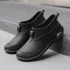 Zapatos de Lluvia de Moda Transfronterizos para Hombre, Estilo Japonés y Coreano, Caña Baja, Versátiles, Impermeables, Suela Blanda, Cómodos, Antideslizantes, Zapatos de Goma para Cocina