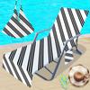 Funda para Silla de Playa Transfronteriza Funda para Silla de Playa de Microfibra Bolsa Funda para Silla de Playa Serie a Rayas de Impresión Digital 3D