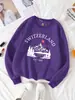 Sudadera para Mujer con Diseño de Montaña Nevada Suiza Y2K Suéter de Punto Cuello Redondo Casual Streetwear Estilo Urbano