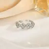 Anillo Popular Exquisito de Piedra Preciosa Ultra Brillante Nicho Lujo Ligero Personalizado para Mujer Abierto Ajustable Anillo de Gama Alta Venta al por Mayor