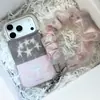 Corrente de celular com toque de alta qualidade e luxuoso, apresentando uma delicada alça de pulso em malha e um cordão para segurar na mão, perfeita para outono e inverno, e projetada como uma alça de celular anti-perda para atividades ao ar livre