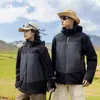 Chaqueta Kailer Stone Tres en Uno para Mujer Chaqueta de Plumas Cortavientos e Impermeable Senderismo Chaqueta de Montañismo Xizang con Capucha para Hombre