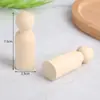 Color Madera Natural Figuras Pequeñas de Madera Muñecas de Madera Pintadas Creativas para Niños Muñecas de Madera Pintadas a Mano DIY Graffiti Juguetes de Madera Adornos de Figuras de Madera