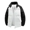 Chaqueta de Algodón para Hombre IZEXX Invierno Moderna Cuello Alto Engrosada Cálida Patchwork de Color Chaqueta Acolchada Pareja Holgada Versátil Ropa de Algodón