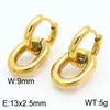 Pendientes de Acero Inoxidable 304 Cadena Cubana con Borlas Joyería Chapado en Oro de 18K Clip para Oreja Pendientes Unisex