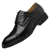 Cross48 Zapatos de Hombre Talla Grande Otoño Nuevos Elegantes Versátiles Británico Oficinista Ropa Formal Novio Traje de Boda Zapatos de Cuero