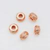 18K envolto em ouro Diamante embutido espaçador contas espaçador com padrão contas espaçadoras contas de ouro rosa de ouro diy Pérola de cristal contas acessórios