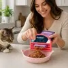 Dispensador de comida para gatos KineShineX, clip exprimidor para bolsas de comida húmeda para mascotas, herramienta exprimidora de alimentos complementarios para latas de golosinas para gatos, ahorra trabajo
