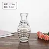 Vaso Pequeno Listrado de Vidro Transparente Minimalista Recipiente para Flores Japonês Nórdico Sala de Estar Mesa de Jantar Arranjo de Flores Moderno Decoração Modelo de Exportação