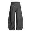 Pantalones Casuales Holgados para Hombre K339 Estilo Americano Verano Gama Alta Versátil Moda Callejera Diseño Irregular Deconstruido