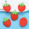 Accesorios para joyería de resina de fruta de fresa de simulación DIY Pulsera Llavero Pendientes Colgante Colgante Colgante W349