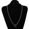 Ins Cadena Corta para Clavícula Estilo Frío Cadena para el Cuello Simple Elegante Hip Hop Genial Doble Bucle Metal Acero de Titanio Accesorios Collar