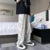 Calça de Veludo Cotelê Transfronteiriça para Homens com Estampa Completa, Estilo High Street, Calça Longa Casual Legal e Moderna, Calça Larga Solta, Estilo de Hong Kong