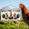 Placa decorativa para puerta de fiesta de Acción de Gracias, pancarta de pavo para patio de granja, de madera, con los tres pollitos locos.