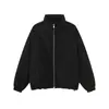 Mtlclothes Ropa para Hombre Corta Estilo Minimalista Color Sólido Cuello Alto A prueba de Frío Dobladillo con Cordón Cremallera Cárdigan Chaqueta de Plumas