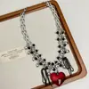 Dulce Fresca Chica Picante Amor Borla Lazo Negro Collar Femenino Nicho Único Sentido del Diseño Personalidad Cadena para Clavícula Accesorios