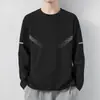 [Envío Rápido] Camiseta de Manga Larga para Hombre, Ropa Interior de Otoño para Hombre, Corte Holgado, Capa Base Elástica, Camiseta Estampada para Hombre