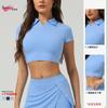Camiseta de Tenis Protector Solar de Hielo Top para Mujer Lasel Nuevo Manga Corta Deportivo Casual Verano Ropa de Yoga Fitness