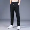 Pantalones de seda de hielo para hombre, sueltos, transpirables, rectos, casuales, de verano, ultrafinos, de secado rápido, elásticos, deportivos para hombre