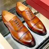 Zapatos de Piel de Lujo para Hombre Piel Genuina Completamente Hechos a Mano con Cordones Zapatos Formales de Negocios Británicos Zapatos Derby Zapatos para Hombre