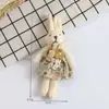 Falda a Cuadros de Tela Estilo Bosque Broche de Conejo Flor de Encaje Colgante de Conejito de Dibujos Animados Accesorio de Ropa Fresco
