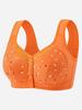 Ropa Interior Popular Multicolor Transfronteriza para Madres Sujetador de Botón Frontal sin Aros Chaleco de Ajuste Lateral Sujetador de Algodón para Mujeres de Mediana Edad y Mayores