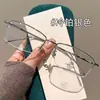 Armazón de gafas para hombre de estilo elegante ultraligero semi-al aire con filtro de luz azul para miopía, se puede equipar con cristales graduados, armazón para cara grande adelgazante
