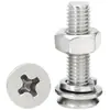 Tuerca de tornillo de cabeza avellanada cruzada de acero inoxidable 304, compatible con pernos de cabeza plana, tuercas y almohadillas de resorte planas, combinación M2/M3/M4