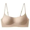 Sujetador base de tirantes finos y escote bajo, sin costuras, transpirable, push-up, sujetador strapless fino, ropa interior invisible adelgazante para mujer