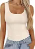 Camisola de Tirantes Transfronteriza Europea y Americana para Amazon para Chicas Atrevidas, Ropa de Abrigo de Verano, Cuello Cuadrado, Corta, Sin Mangas, Top de Ropa Interior para Mujer