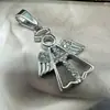 Pendente de Anjo de Aço Inoxidável Europeu e Americano Pingente Punk de Personalidade Tendência da Moda Feminina Pingente de Cruz com Diamante de Aço Titânio