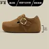 Zapatos de mujer de cuero genuino, con plataforma para aumentar altura, totalmente cerrados, estilo Birkenstock, nueva colección otoño 2026, versátiles, de suela blanda, cómodos para usar todo el día, zapatos casuales de un solo color