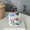 Decoração de Bolo para o Dia dos Pais 2026: Vista Traseira do Amor Paterno Como uma Montanha, Topper "Você me Criou e Estarei com Você até a Velhice"