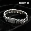 Pulseira punk ousada e sofisticada com intrincados padrões arabescos, fabricante de pulseiras hip-hop personalizadas estilo retrô europeu e americano para homens