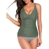 Amazon Maiô Explosivo de Duas Peças Feminino Top Regata para Barriga com Calcinha de Bikini Sexy